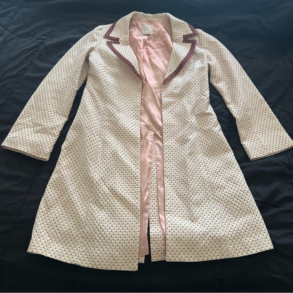 Nanette Lepore Polka Dot Blazer coat with Pink Lining